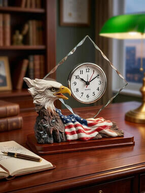 U.S Patriotic American Eagle Desk Clock Vintage US Flag Home Decor Gift
